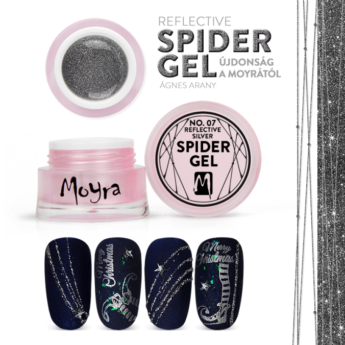 Újdonság! Moyra Spider gel No. 07 Reflektív ezüst